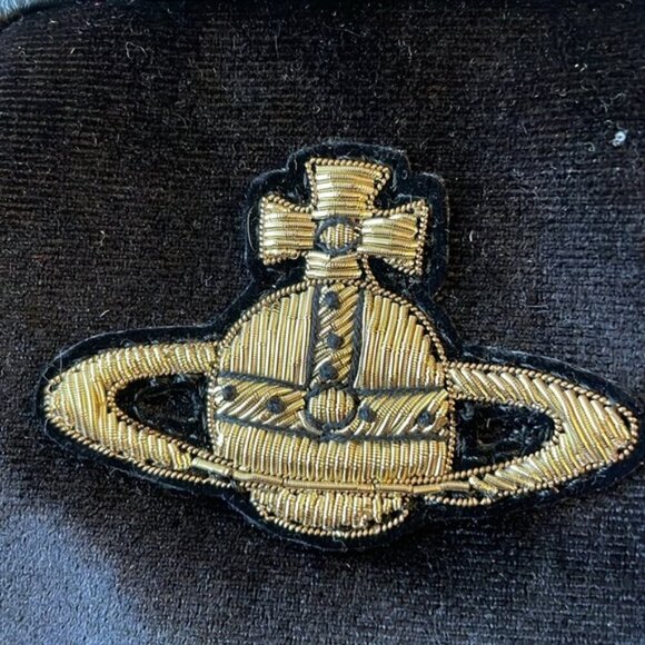 VIVIENNE WESTWOOD Black velvet logo crossbody bag - Picture 4 of 5